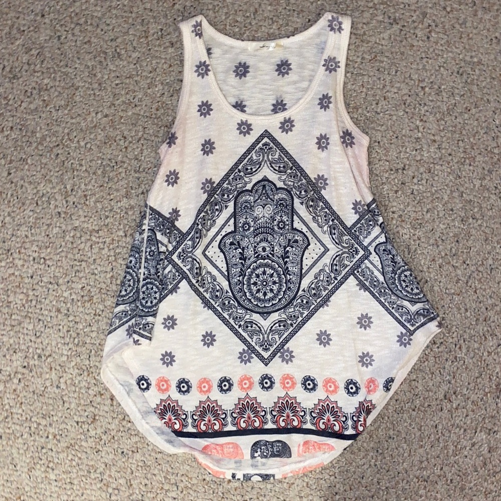 Hamsa hand evil eye knit tank top